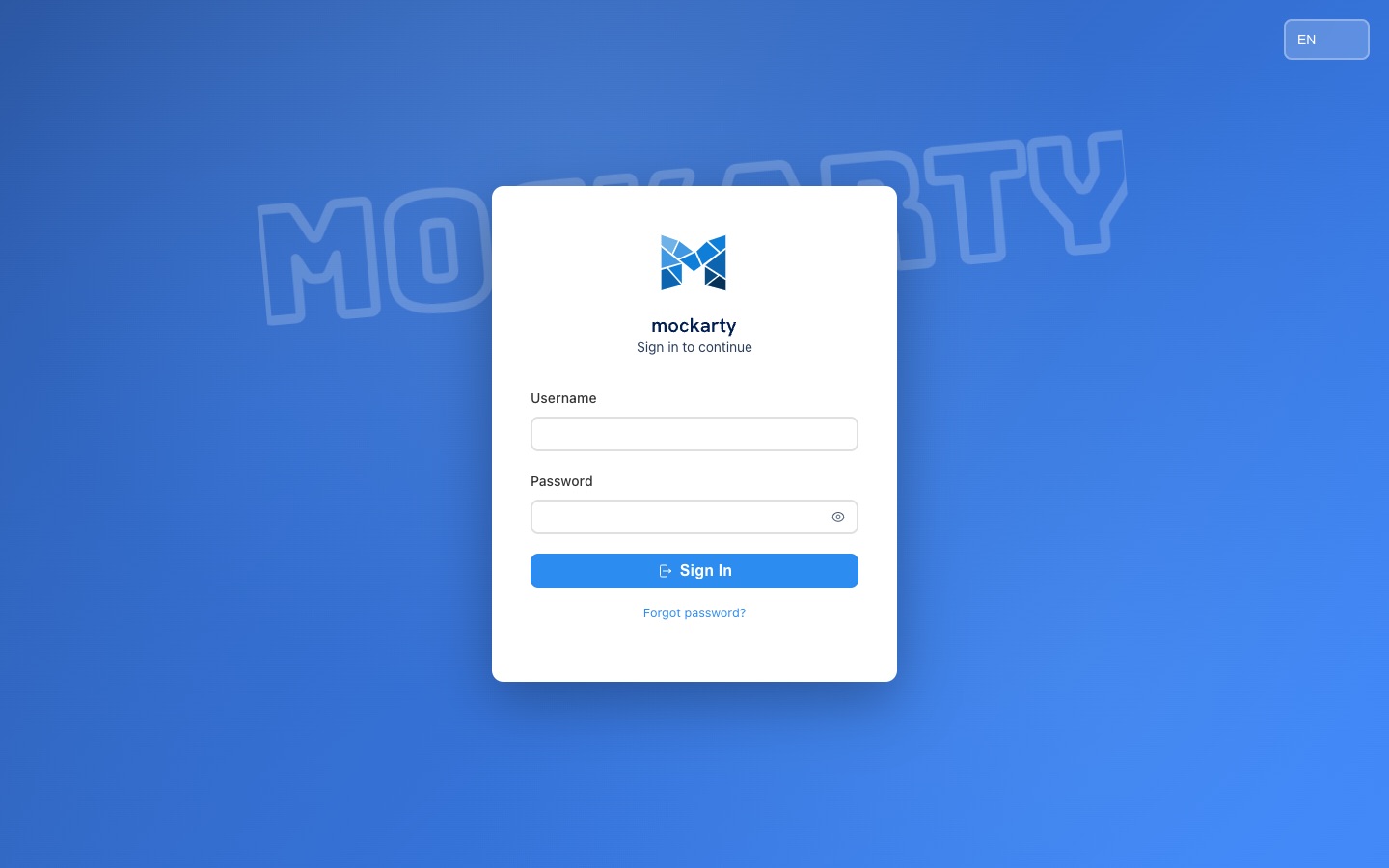 Login page