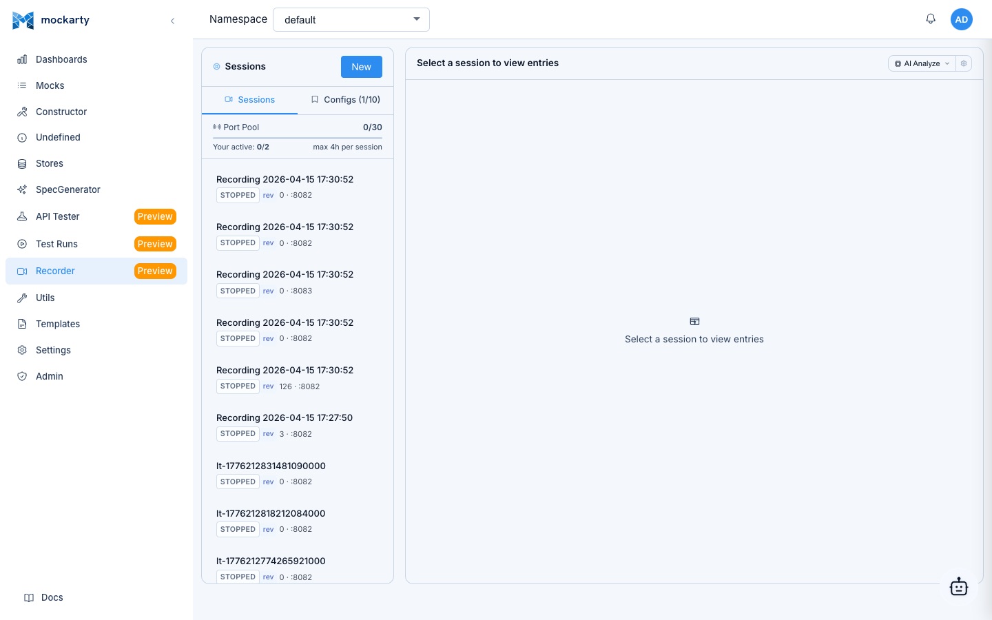 Recorder page
