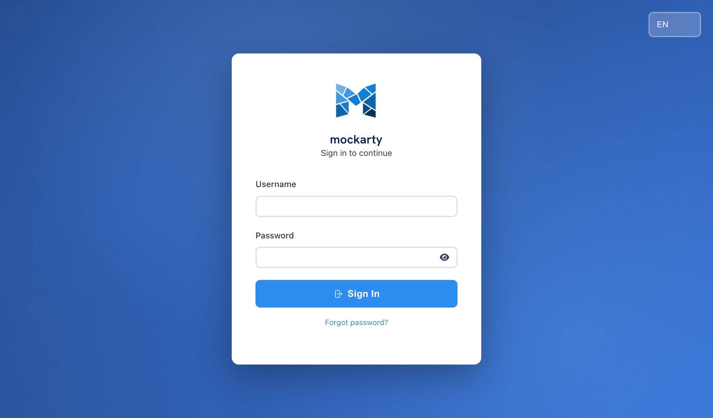 Login page