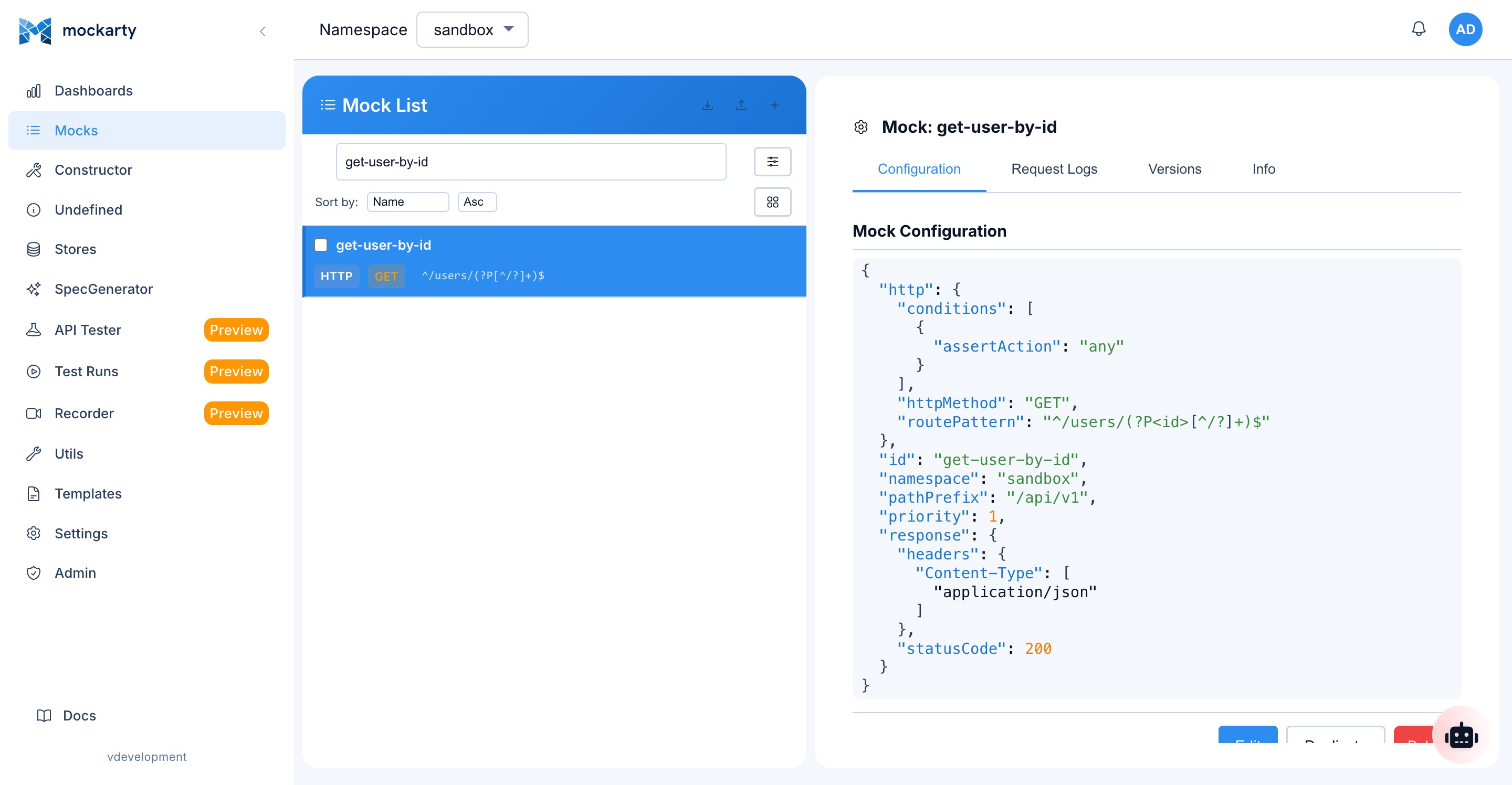 Mock Management API
