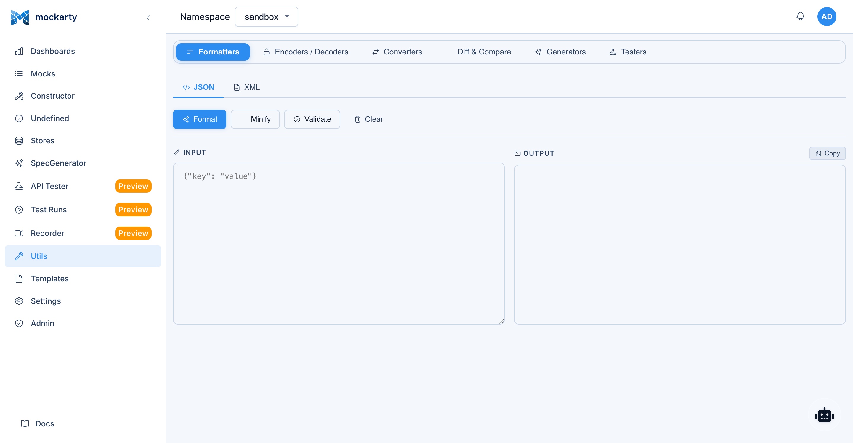 Utils page &ndash; JsonPath tester