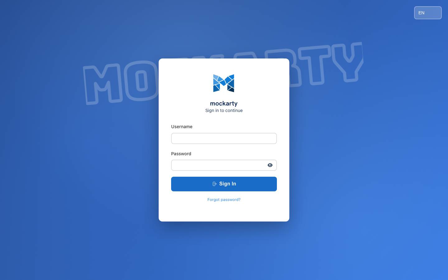 Login page